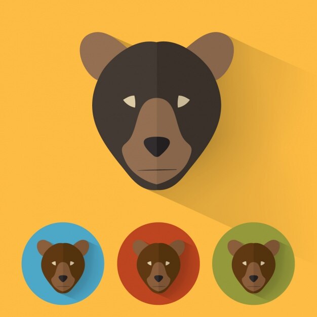 Vettore gratuito orso disegna collezione