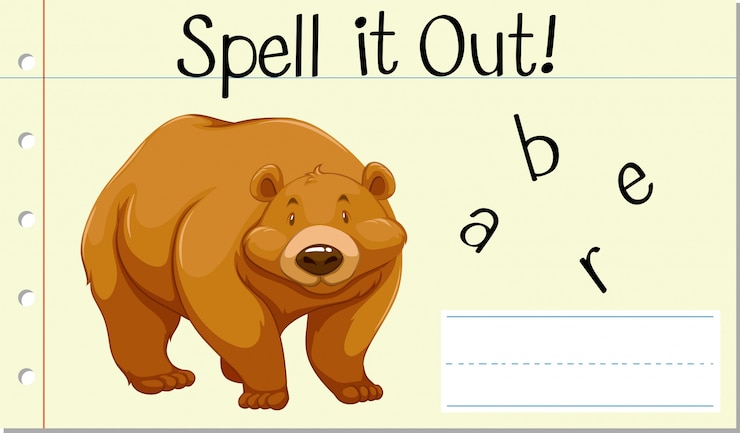 Vettore gratuito ortografia inglese ortografia