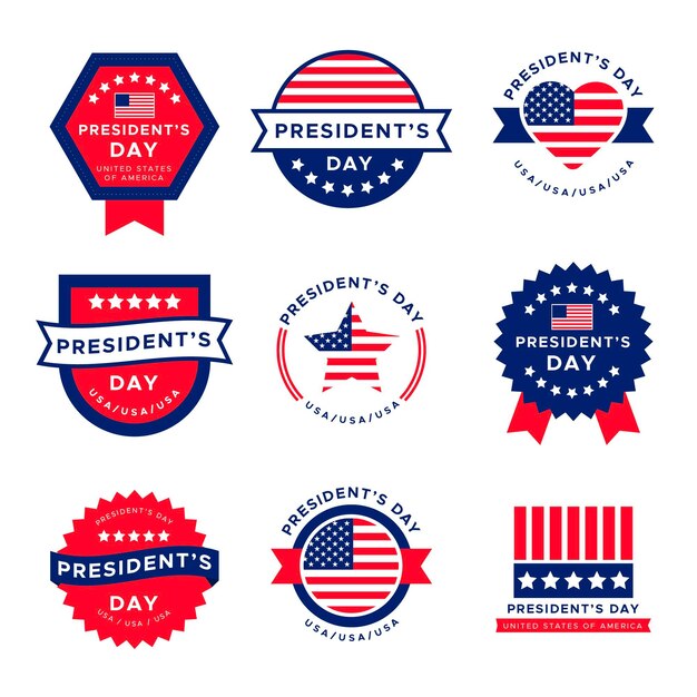 Pacchetto badge etichetta giorno del presidente
