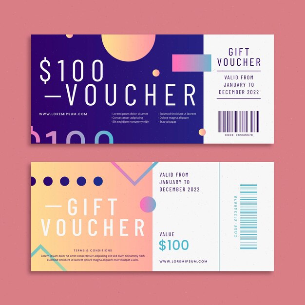 Pacchetto banner voucher regalo sfumato