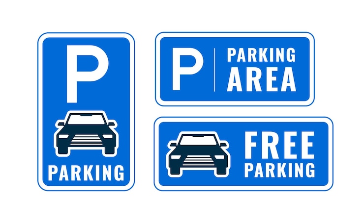 Vettore gratuito pacchetto di disegni per la zona di parcheggio