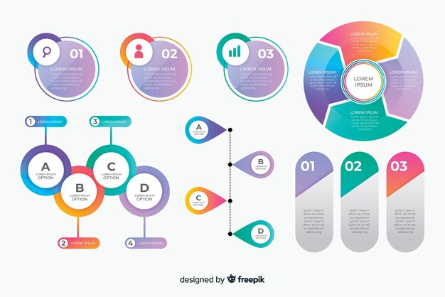 Pacchetto di elementi di business creativo infografica