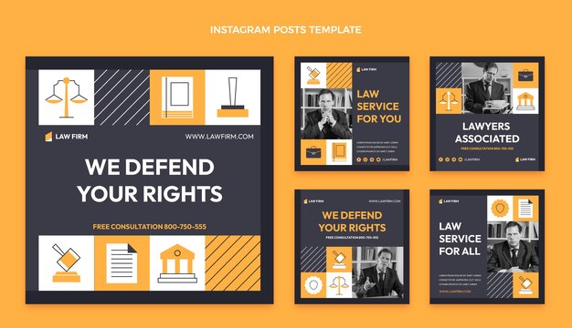 Pacchetto postale instagram studio legale design piatto