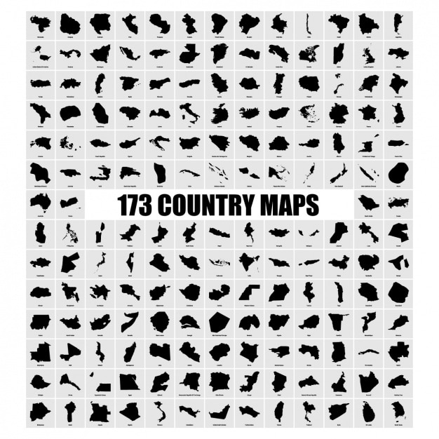 Vettore gratuito paese mappe collezione