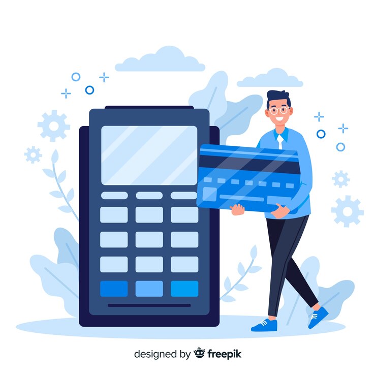 Vettore gratuito pagamento con carta di credito pagina di destinazione del concetto