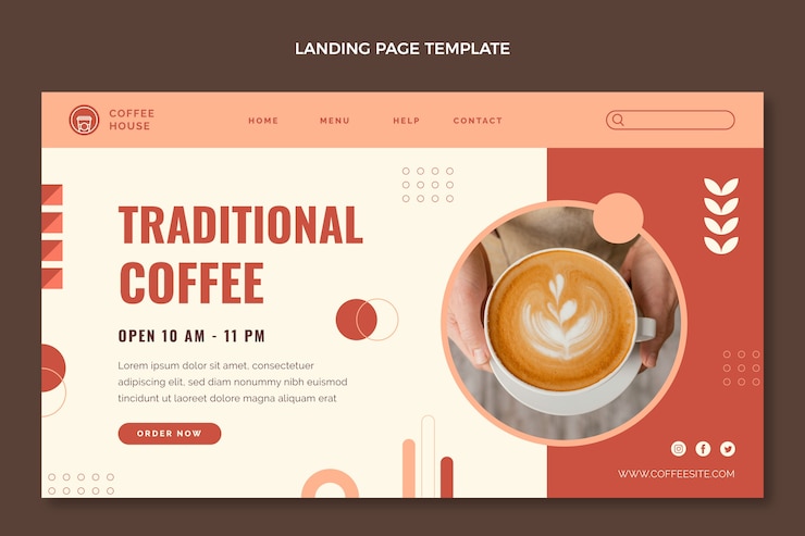Vettore gratuito pagina di caricamento minima della caffetteria dal design piatto