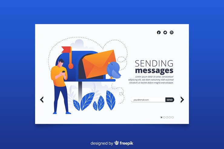 Vettore gratuito pagina di destinazione con il concetto di cassetta postale