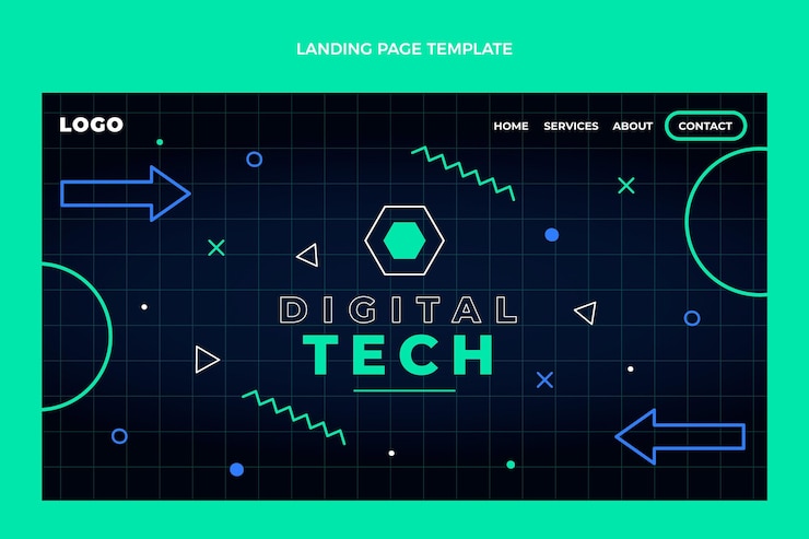 Vettore gratuito pagina di destinazione con tecnologia minimale dal design piatto