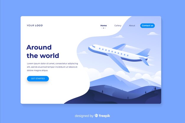 Pagina di destinazione dei viaggi intorno al mondo