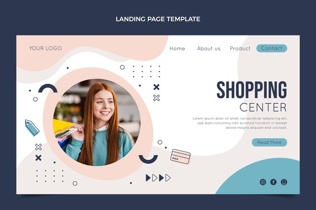 Pagina di destinazione del centro commerciale disegnata a mano