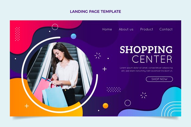 Pagina di destinazione del centro commerciale gradiente