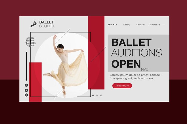 Pagina di destinazione del concetto di balletto