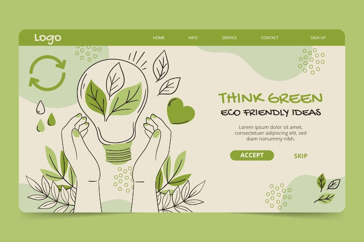 Vettore gratuito pagina di destinazione del concetto di ecologia disegnata a mano