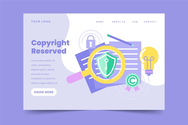 Pagina di destinazione del copyright