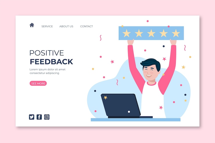 Vettore gratuito pagina di destinazione del feedback piatto