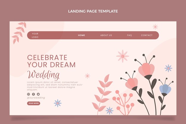 Pagina di destinazione del matrimonio disegnata a mano