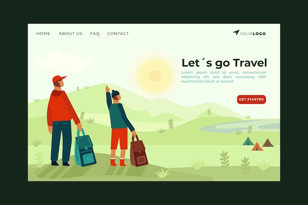 Pagina di destinazione del modello di business di viaggio