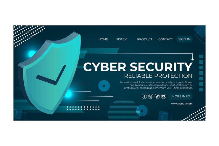 Vettore gratuito pagina di destinazione del modello di sicurezza informatica