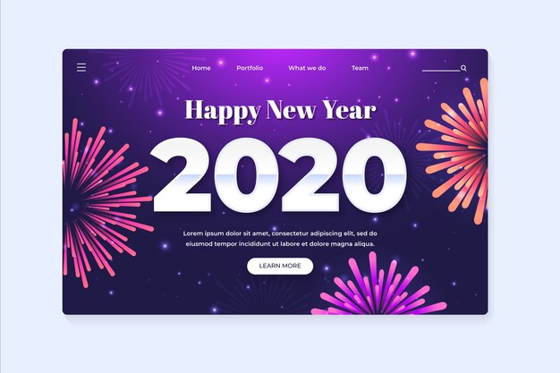 Pagina di destinazione del nuovo anno in design piatto