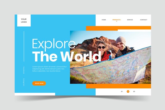 Pagina di destinazione del viaggio con immagine