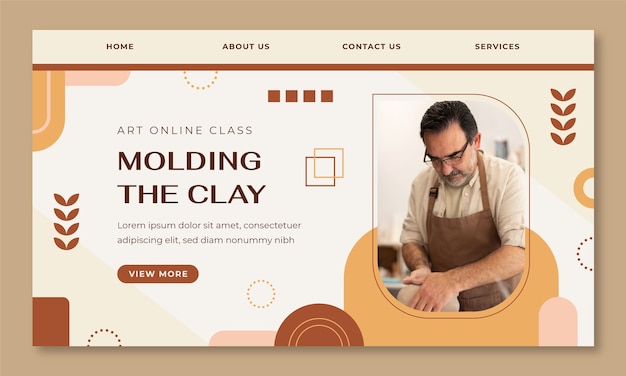 Pagina di destinazione dell'atelier di ceramica minimale