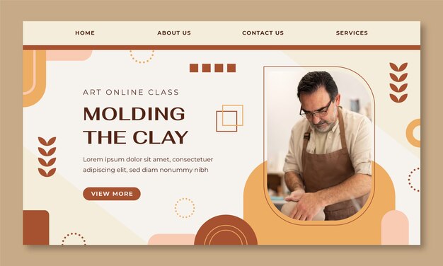 Pagina di destinazione dell'atelier di ceramica minimale