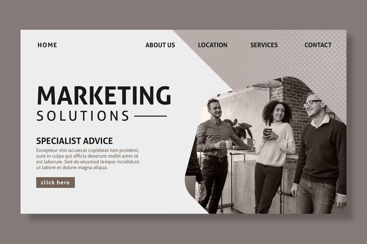 Vettore gratuito pagina di destinazione dell'attività di marketing