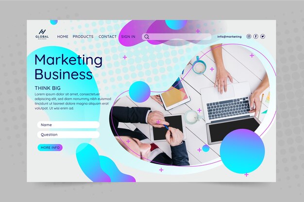 Pagina di destinazione dell'attività di marketing