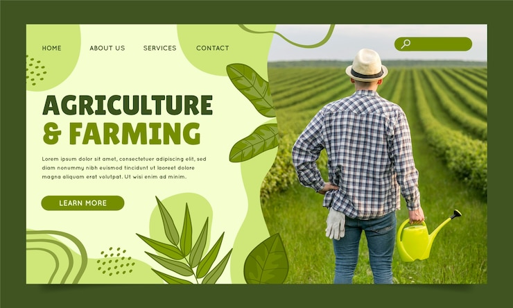 Vettore gratuito pagina di destinazione dell'azienda agricola disegnata a mano