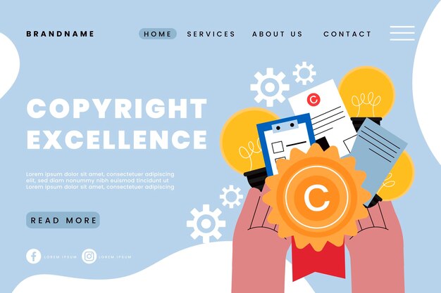 Pagina di destinazione dell'eccellenza del copyright