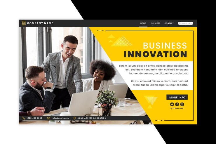 Vettore gratuito pagina di destinazione dell'innovazione aziendale