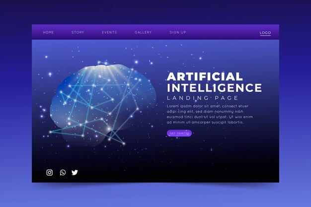 Pagina di destinazione dell'intelligenza artificiale modello