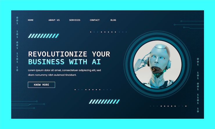 Vettore gratuito pagina di destinazione dell'intelligenza artificiale sfumata