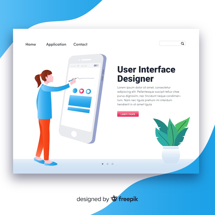 Vettore gratuito pagina di destinazione dell'interfaccia utente