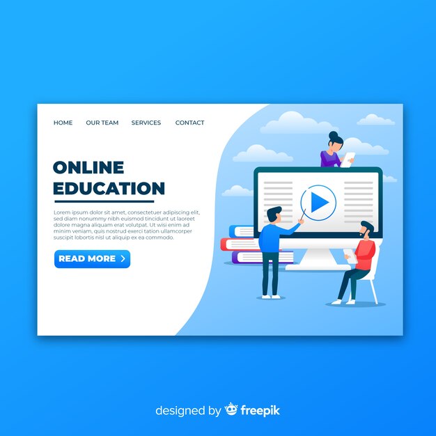 Pagina di destinazione dell'istruzione online