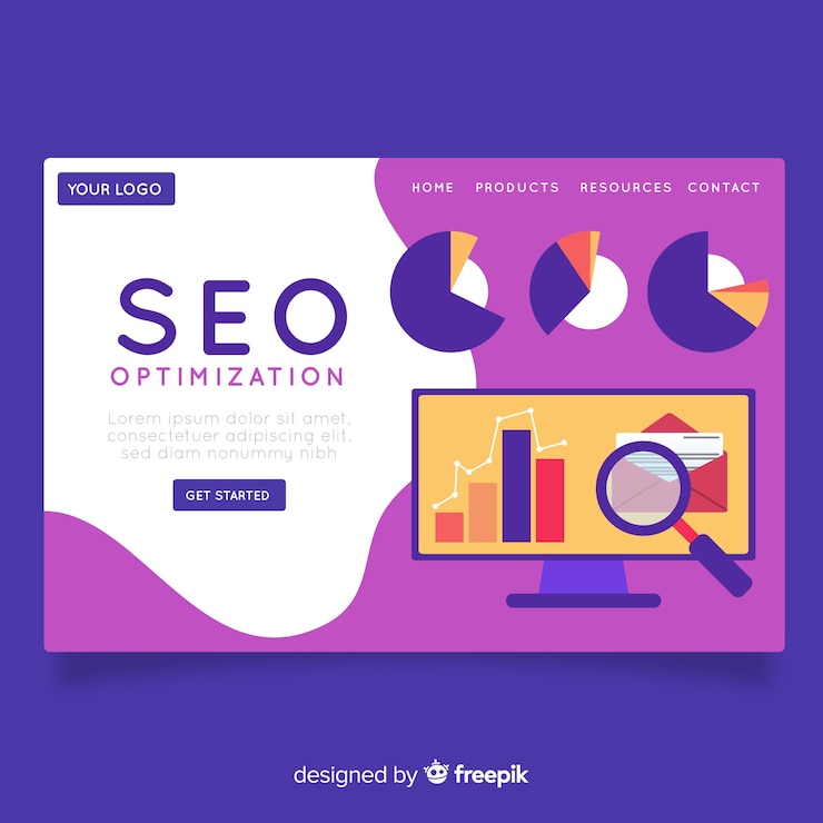 Vettore gratuito pagina di destinazione dell'ottimizzazione seo