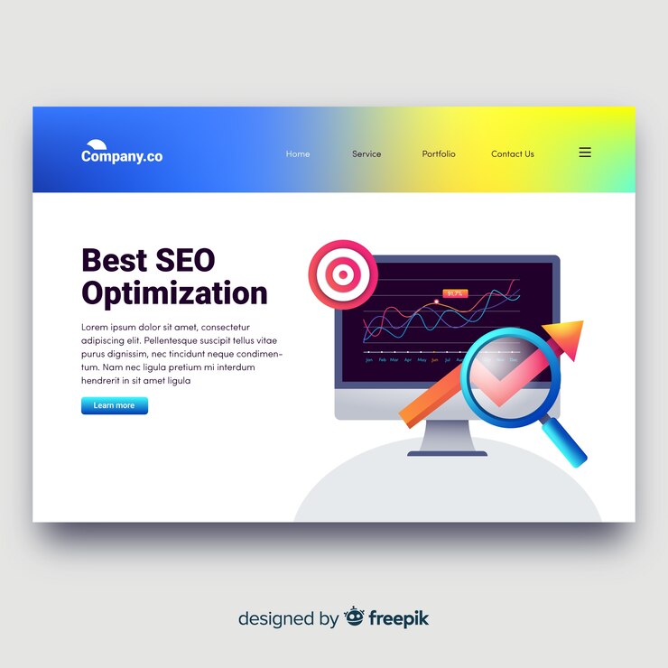 Vettore gratuito pagina di destinazione dell'ottimizzazione seo