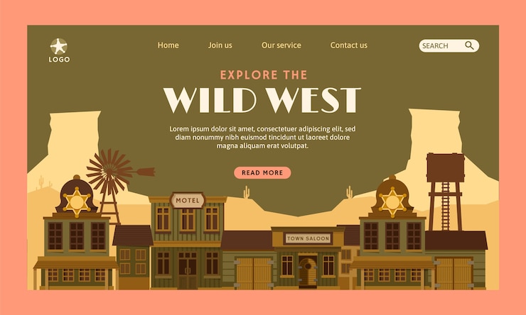 Vettore gratuito pagina di destinazione della festa da cowboy disegnata a mano
