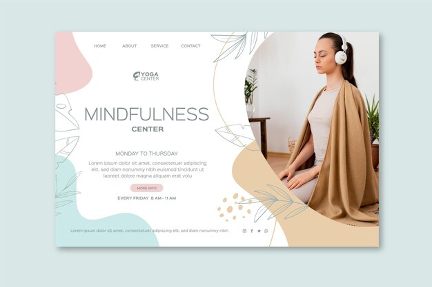 Pagina di destinazione della meditazione e della consapevolezza