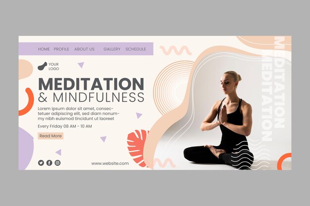 Pagina di destinazione della meditazione e della consapevolezza
