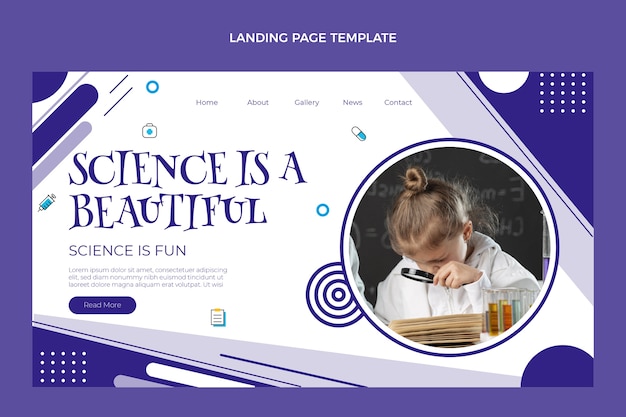 Pagina di destinazione della scienza del design piatto