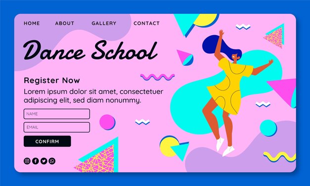 Pagina di destinazione della scuola di danza disegnata a mano