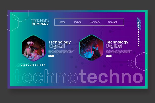 Pagina di destinazione della tecnologia gradiente