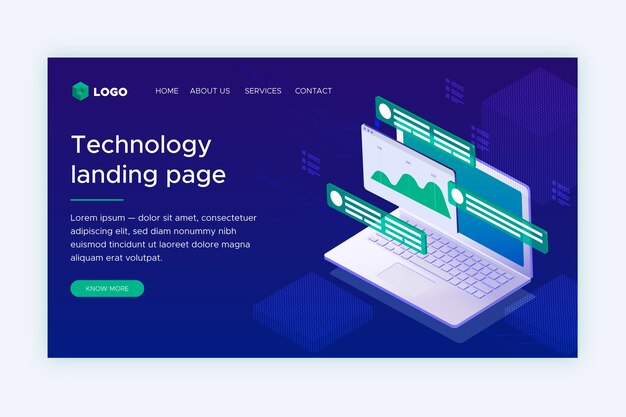 Pagina di destinazione della tecnologia isometrica