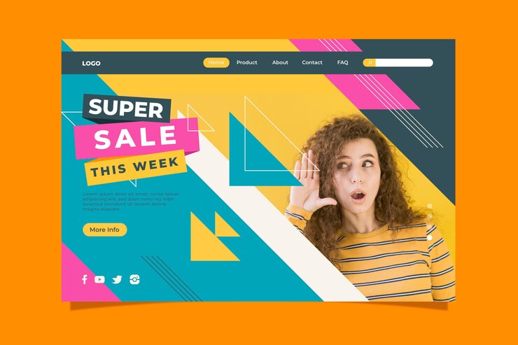 Vettore gratuito pagina di destinazione della vendita di moda