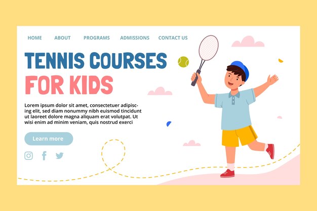 Pagina di destinazione delle attività scolastiche disegnata a mano