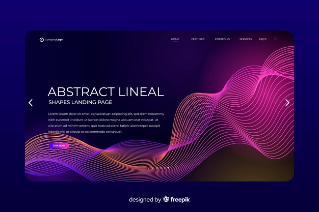 Pagina di destinazione delle forme lineari