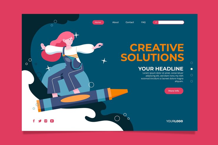 Vettore gratuito pagina di destinazione delle soluzioni creative