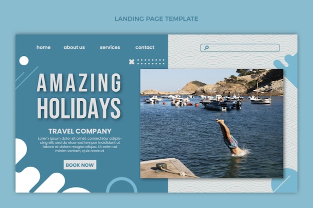 Pagina di destinazione delle vacanze fantastiche dal design piatto