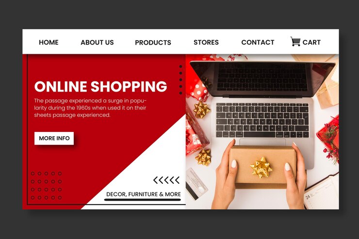 Vettore gratuito pagina di destinazione dello shopping online